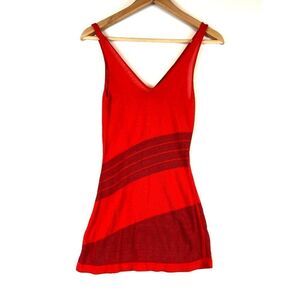 Armani Exchange Women's Red Long V-Neck Tank Top Size XS